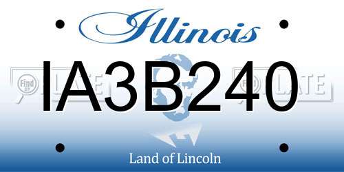 IA3B240 Illinois License Plate