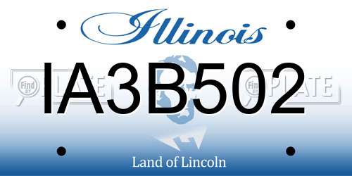 IA3B502 Illinois License Plate