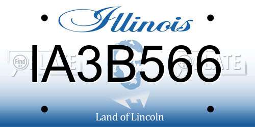 IA3B566 Illinois License Plate