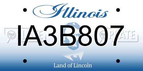 IA3B807 Illinois License Plate