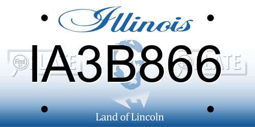 IA3B866 Illinois License Plate