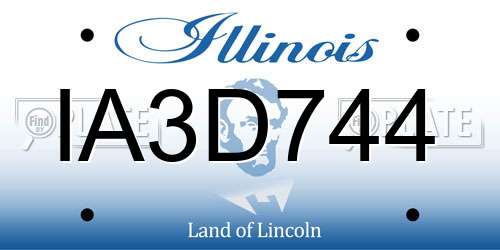 IA3D744 Illinois License Plate