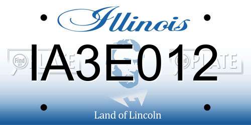 IA3E012 Illinois License Plate