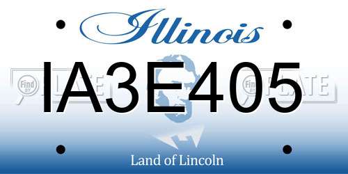 IA3E405 Illinois License Plate
