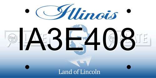 IA3E408 Illinois License Plate
