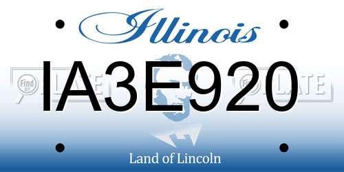 IA3E920 Illinois License Plate