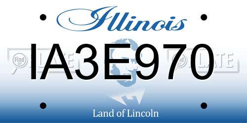 IA3E970 Illinois License Plate