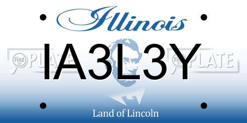 IA3L3Y Illinois License Plate
