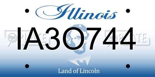 IA3O744 Illinois License Plate
