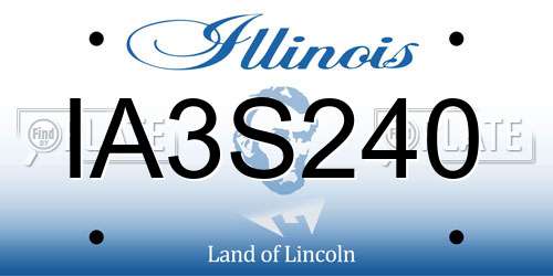 IA3S240 Illinois License Plate