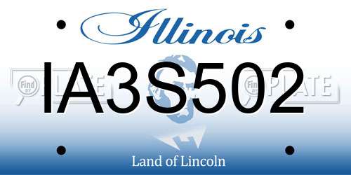 IA3S502 Illinois License Plate