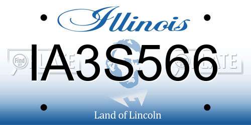 IA3S566 Illinois License Plate