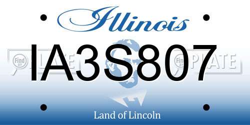 IA3S807 Illinois License Plate