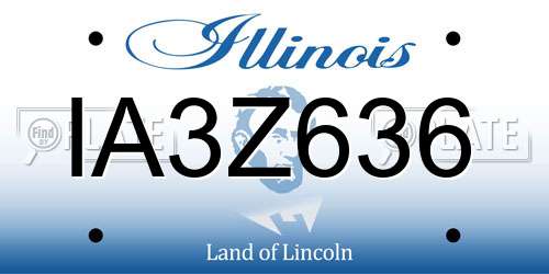 IA3Z636 Illinois License Plate
