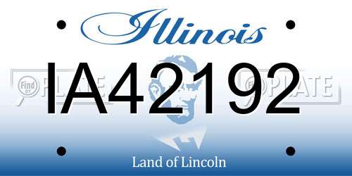 IA42192 Illinois License Plate