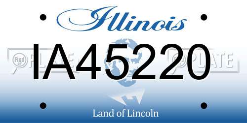 IA45220 Illinois License Plate