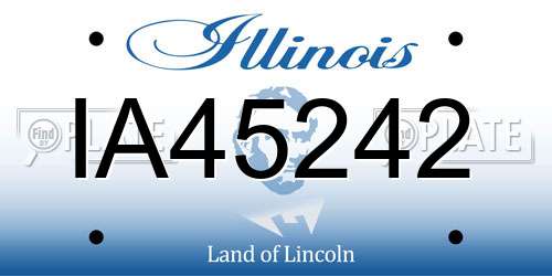 IA45242 Illinois License Plate