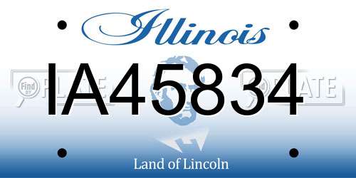 IA45834 Illinois License Plate