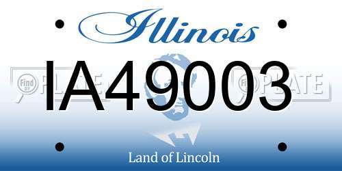 IA49003 Illinois License Plate