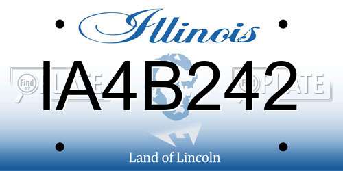 IA4B242 Illinois License Plate