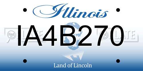IA4B270 Illinois License Plate