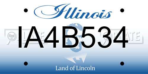 IA4B534 Illinois License Plate