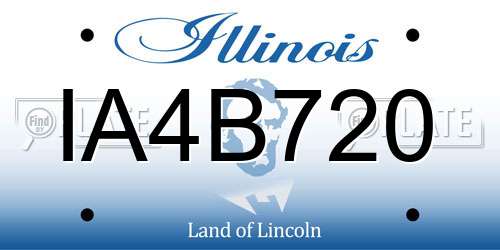 IA4B720 Illinois License Plate