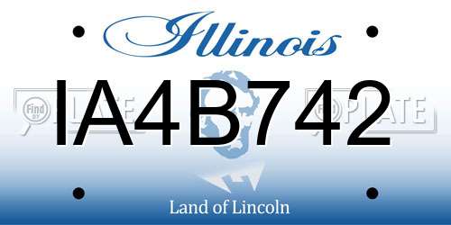 IA4B742 Illinois License Plate