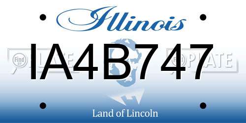 IA4B747 Illinois License Plate