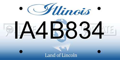 IA4B834 Illinois License Plate