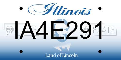IA4E291 Illinois License Plate