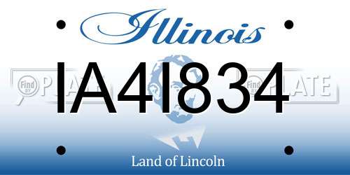 IA4I834 Illinois License Plate