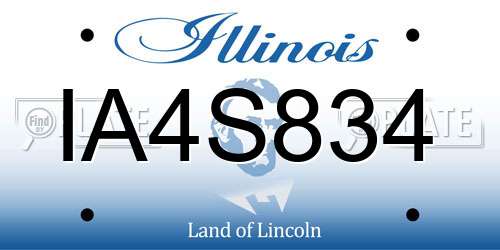 IA4S834 Illinois License Plate