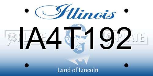 IA4T192 Illinois License Plate