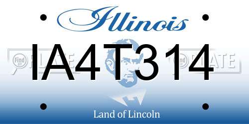 IA4T314 Illinois License Plate