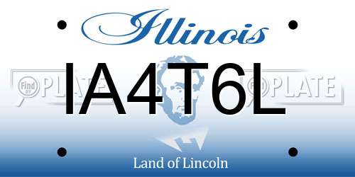 IA4T6L Illinois License Plate