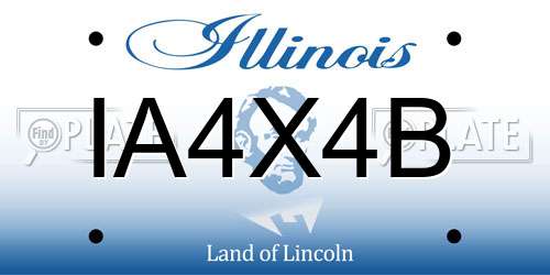 IA4X4B Illinois License Plate