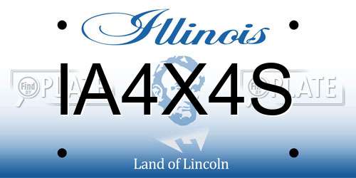 IA4X4S Illinois License Plate