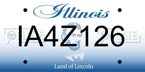 IA4Z126 Illinois License Plate