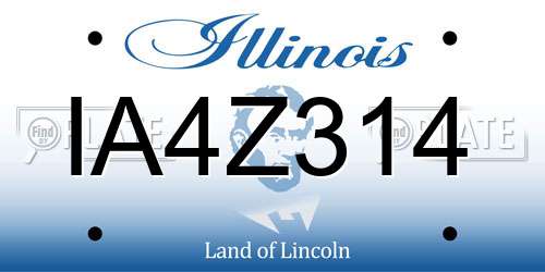 IA4Z314 Illinois License Plate