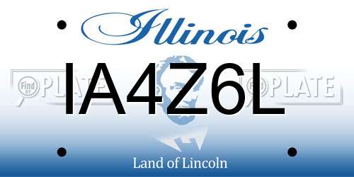 IA4Z6L Illinois License Plate