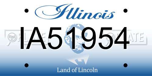 IA51954 Illinois License Plate