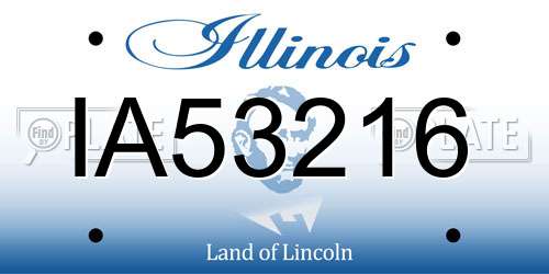 IA53216 Illinois License Plate