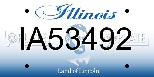 IA53492 Illinois License Plate