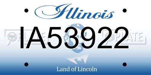 IA53922 Illinois License Plate