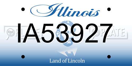 IA53927 Illinois License Plate