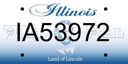 IA53972 Illinois License Plate