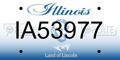 IA53977 Illinois License Plate