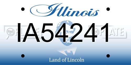 IA54241 Illinois License Plate