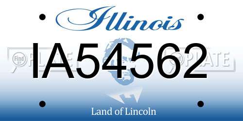 IA54562 Illinois License Plate